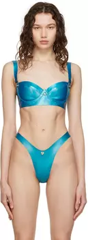 SSENSE Эксклюзивный синий бюстгальтер Aweng Poster Girl