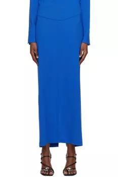 Ssense рабочая капсула – синяя базовая макси-юбка Paris Georgia, синий