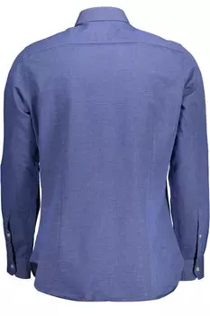 США ПОЛО ASSN. Мужская хлопковая классическая рубашка приталенного кроя с вышивкой U.S. Polo Assn., синий