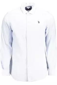 США ПОЛО ASSN. Мужская рубашка Slim Fit с французским воротником и вышивкой U.S. Polo Assn., цвет Light Blue
