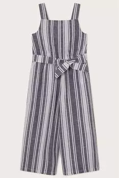 Сшить полосатый льняной комбинезон с поясом Monsoon, черный