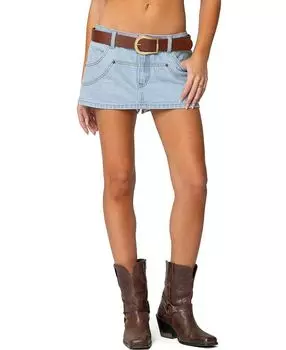 Сшитая джинсовая мини-юбка Edikted, синий