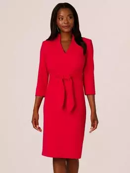 Сшитое на заказ мини-платье-футляр из трикотажного крепа Adrianna Papell, цвет Red Rose