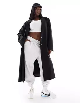 Сшитое на заказ однобортное пальто черного цвета ASOS