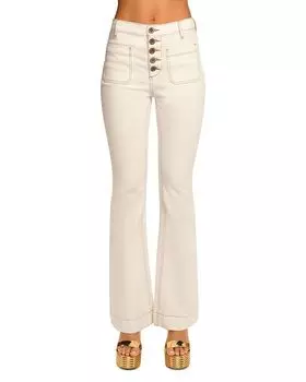 Сшитые джинсы Cindy белого цвета с Baja Brown Ramy Brook, слоновая кость/кремовый