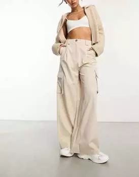 Сшитые на заказ брюки карго цвета камня ASOS