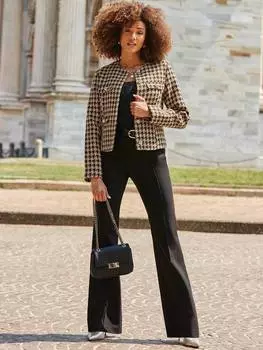 Сшитые на заказ брюки с глубоким вырезом Sosandar, черный