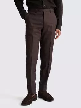 Сшитые на заказ костюмные брюки из льняной смеси Moss, коричневый