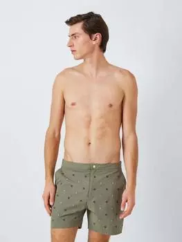 Сшитые на заказ плавательные шорты с вышивкой John Lewis, зеленый