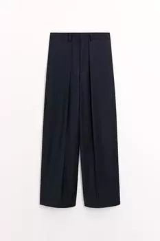 Сшитые полушерстяные брюки ZARA, цвет indigo vigore