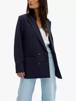 Сшитый на заказ двубортный блейзер MY ESSENTIAL WARDROBE, цвет Baritone Blue