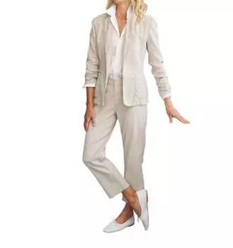 Сшитый на заказ льняной блейзер цвета цемента Frank & Eileen, цвет cement