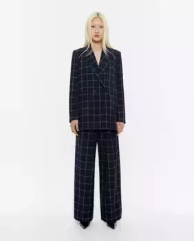 Сшитый на заказ женский жакет в темно-синюю клетку Bimba y Lola, синий