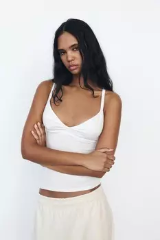 Сшитый жилет-топ ZARA, белый
