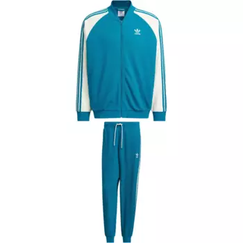 SST Повседневный спортивный мужской комплект: синий топ + синие брюки Adidas Originals, синий