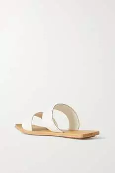 ST. AGNI + NET SUSTAIN шлепанцы из плетеной кожи Clea, белый