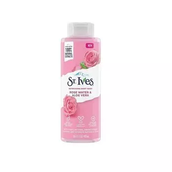 St.Ives Освежающий гель для душа с розовой водой и алоэ вера 473 мл, Pink