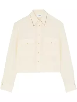 St. John крепдешиновая блузка, белый