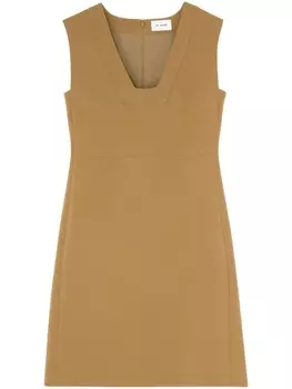 St. John платье мини без рукавов, коричневый