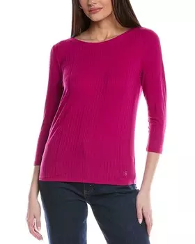St. John Sleek Rib Jersey Трикотажный топ, розовый