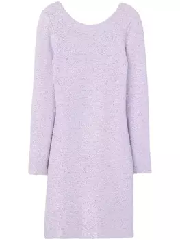 St. John трикотажное платье мини с пайетками, фиолетовый