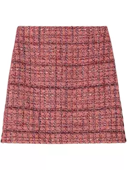 St. John твидовая мини-юбка, красный