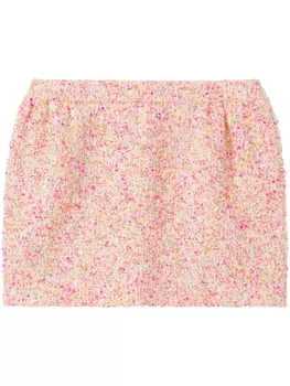 St. John твидовая юбка Bonded Novelty, розовый