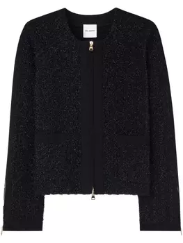 St. John твидовый жакет с пайетками, черный