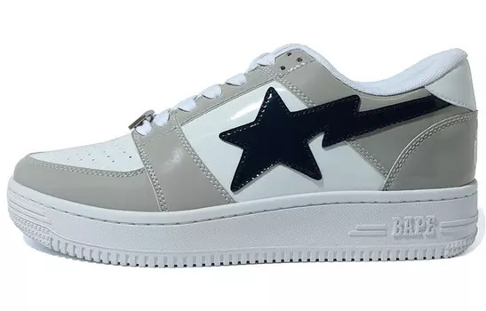 STA Стильные мужские кроссовки для скейтбординга с низким верхом, белые/серые A Bathing Ape