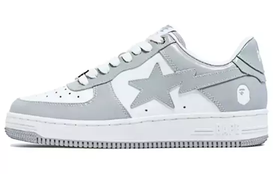 STA Стильные женские кеды для скейтбординга с низким верхом серо-белого цвета A Bathing Ape