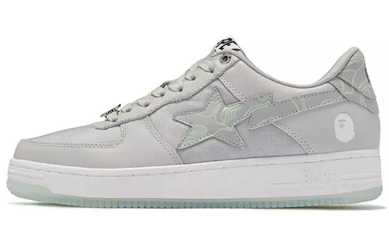 STA Стильные женские кеды для скейтбординга с низким верхом, серые/зеленые A Bathing Ape