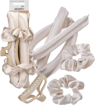 Стайлер для завивки волос - набор состоящий из инструмента для укладки двух резинок и заколки для волос 4 шт. ebelin