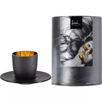 Стакан для эспрессо Eisch «Cosmo gold» (набор, 2 шт), настоящее золото, ручная работа, без свинца, 100 мл, 2 шт, производство Германия, цвет schwarz/goldfarben