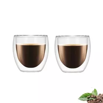 Стакан для кофе с двойными стенками для эспрессо, стакан для кофе с двойными стенками для кофе, капучино, десерта, 80мл, 2 шт mc star