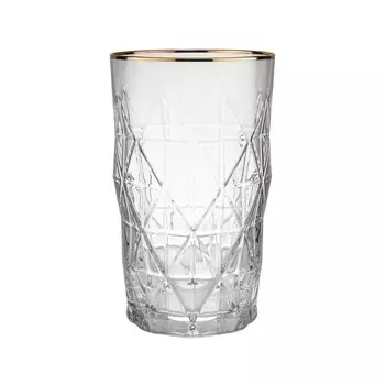 Стакан для лонг-дринков BUTLERS UPSCALE с золотой оправой 460мл