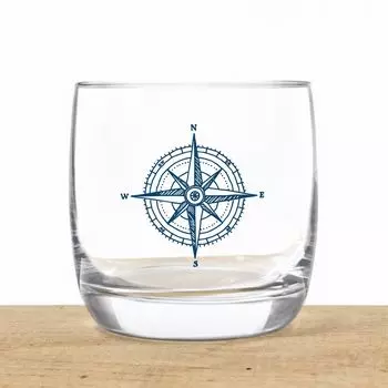 Стакан для виски, хрустальный бокал "Компас" Bow & Hummingbird