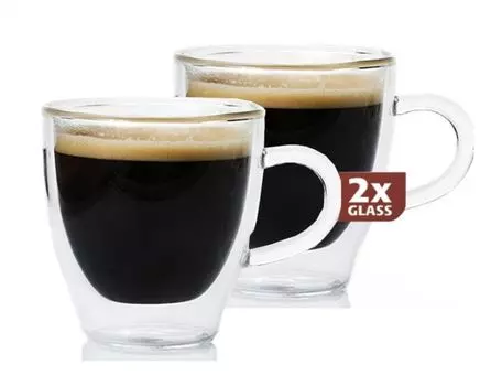 Стакан Maxxo ristretto с двойными стенками, толщина 6,5 см, 2 шт, прозрачный