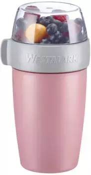 Стакан многоразовый WESTMARK, (1 шт.), чашка для хлопьев, 700 мл, производство Германия 9,4х19х10,4 см, розовый