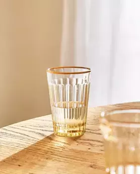 Стакан с цветной оправой Zara Home, желтый
