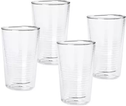 Стакан с двойными стенками 310мл, в наборе 4 стакана для кофе, стаканов для капучино, стаканов для латте макиато Emilja