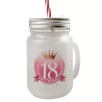 Стакан с ручкой и крышкой для стакана с днем рождения 18 Crown Mason speecheese