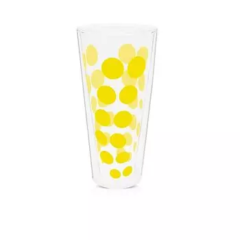 Стакан высокий Dot Dot с двойными стенками 400 мл желтый zak!designs