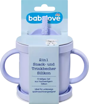 Стаканчик для закусок и питья 2в1 силиконовый сиреневый 1 шт. babylove