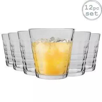 Стаканы для питья Duralex Prisme — 275 мл Стаканы для воды и сока — прозрачные — 12 шт. в упаковке, прозрачный