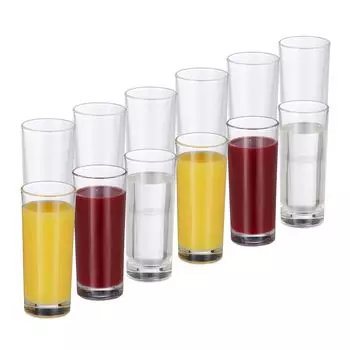 Стаканы для питья Relaxdays лонг-дринк 300,0 мл, 12 шт, прозрачный