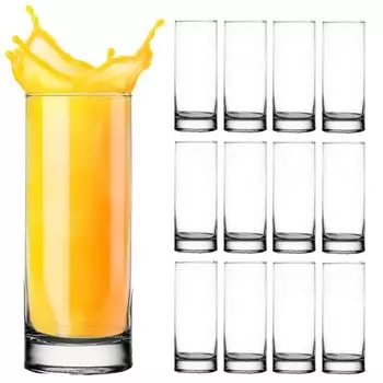 Стаканы для питья, стаканы для лонг-дринков, стаканы для воды, стаканы для воды, стаканы для коктейлей, набор из 12 шт My-goodbuy24, прозрачный