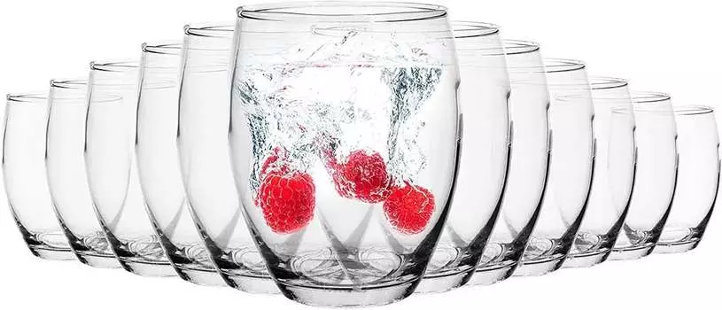 Стаканы для питья Стаканы для воды Стакан для воды Стакан для коктейля 350 мл набор из 12 шт My-goodbuy24, прозрачный