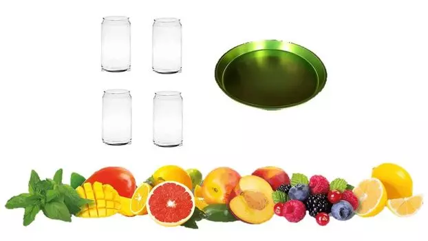 Стаканы для питья воды, сока, пива, банки, прозрачные стеклянные чашки в форме, портативные чашки для воды, многоразовая кухонная посуда для напитков, посудомоечная машина плюс металлический поднос James Premium