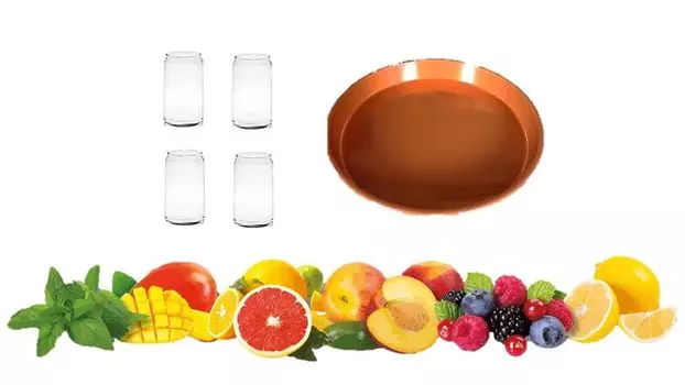 Стаканы для питья воды, сока, пива, банки, прозрачные стеклянные чашки в форме, портативные чашки для воды, многоразовая кухонная посуда для напитков, посудомоечная машина плюс металлический поднос James Premium