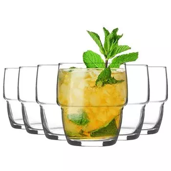 Стаканы для виски Argon Ta Apilado Stacking — Современные стаканы для питья воды и сока Стаканы для питья — 285 мл — Прозрачные — Упаковка из 6 шт